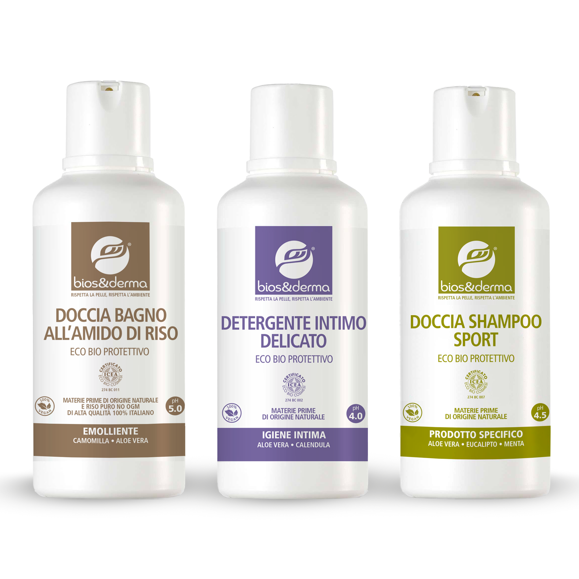 Confezione regalo tris Bagno Doccia Amido di Riso + Detergente Intimo Delicato + Doccia Shampoo Sport (3x500ml) - immagine 2