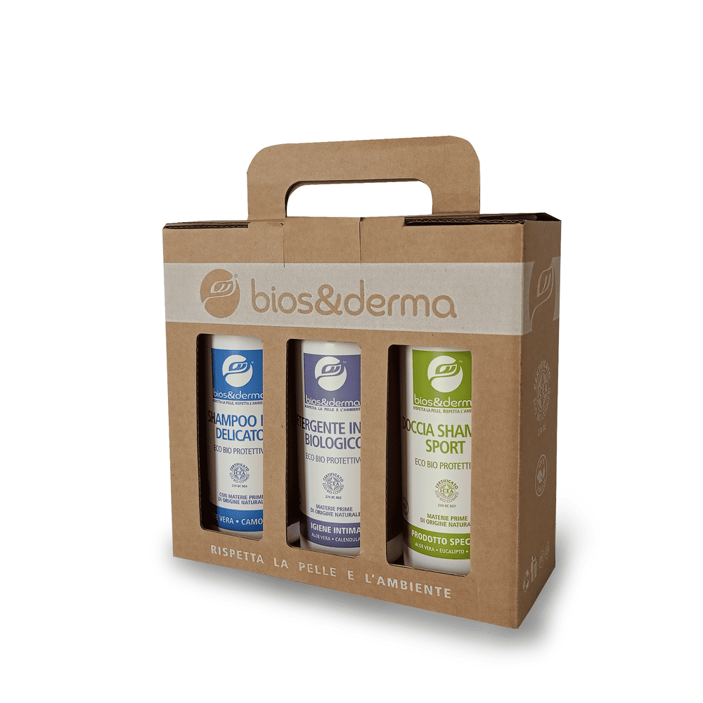 Confezione regalo tris Shampoo Delicato + Detergente Intimo + Doccia Shampoo Sport (3x250ml)